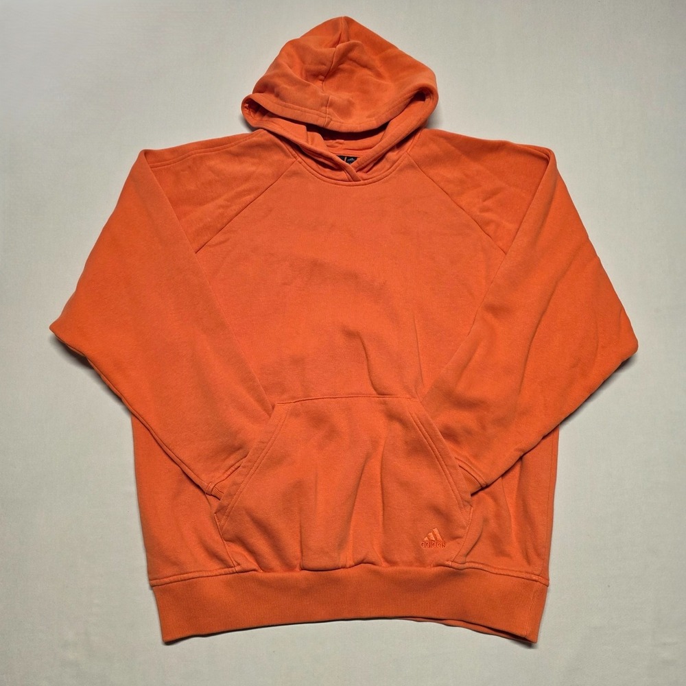 Adidas All SZN Men Size Large Orange Pullover Hoodie Athletic Classic Fit